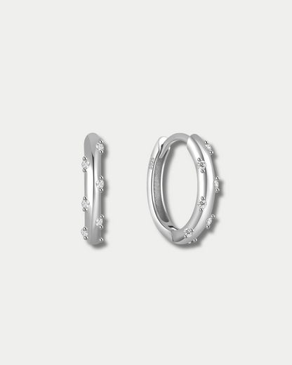 Sparkly Hoop Earrings Sterling Silver 925